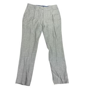 Tommy Hilfiger Mens Modern Fit Flex Stretch Linen Suit Pants Light Gray 34x32
